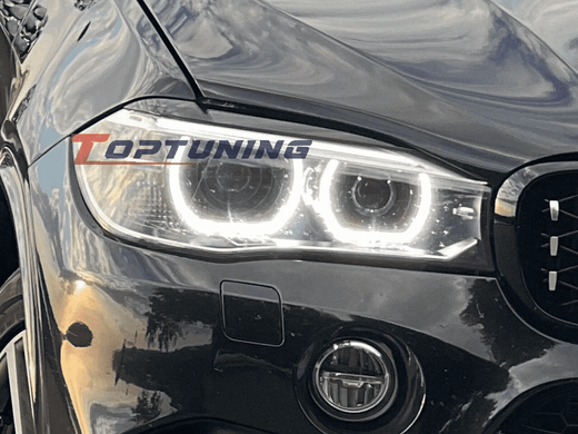 Реснички на BMW X5 F15 / X6 F16 черный глянец АБС