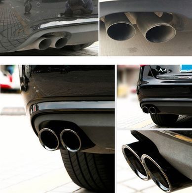 Наконечники глушителя Audi A1 A3 A4 Q5 / VW Bora Polo Passat B7 CC Golf 6 7 Tiguan черные 7.5 см