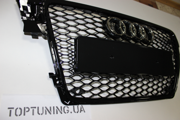 Решітка радіатора Ауді A4 B8 в RS стилі, чорна глянсова (08-11 р.в.)
