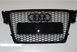 Решітка радіатора Ауді A4 B8 в RS стилі, чорна глянсова (08-11 р.в.)