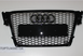 Решетка радиатора Ауди A4 B8 в RS стиле, черная глянцевая (08-11 г.в.)