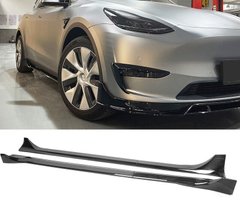 Накладки (диффузоры) порогов Tesla Model Y черный глянцевые