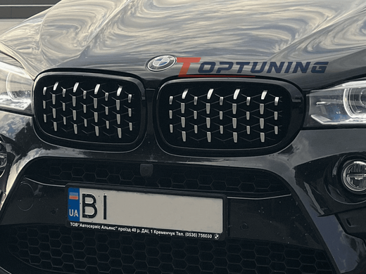Решетка радиатора на BMW X5 F15 / X6 F16 стиль Diamond Silver-Black
