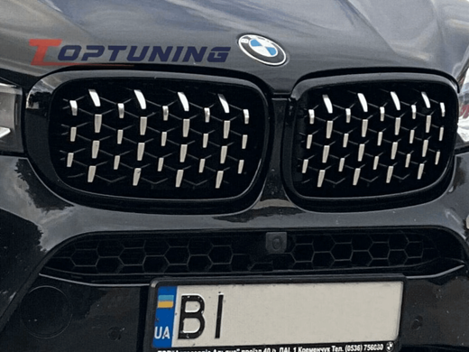 Решетка радиатора на BMW X5 F15 / X6 F16 стиль Diamond Silver-Black