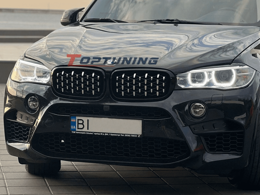 Решетка радиатора на BMW X5 F15 / X6 F16 стиль Diamond Silver-Black