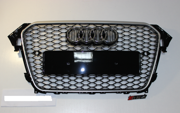 Решітка радіатора Ауді A4 B8 стиль RS4, чорна + хром (12-15 р.в.)