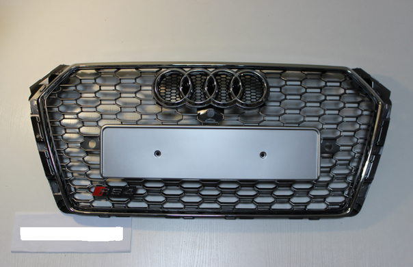 Решетка радиатора Ауди A4 B9 в стиле RS4 хром