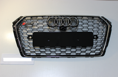 Решетка радиатора Ауди A4 B9 в RS4 стиле, черная + хром рамка