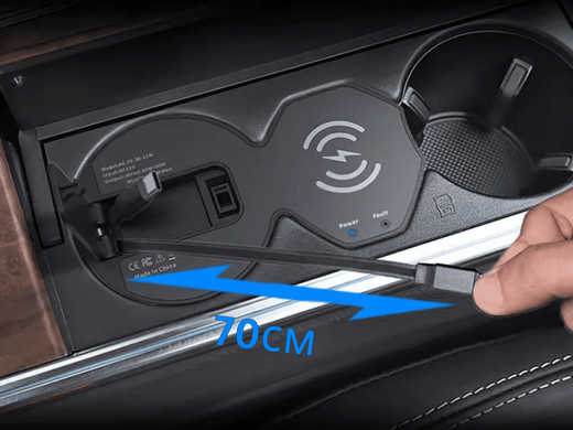 Беспроводная автомобильная зарядка Audi A6 C8 с двумя выдвижными кабелями