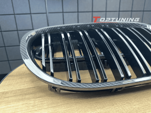 Решітка радіатора BMW F01 чорна глянсова, стиль М+рамка під карбон