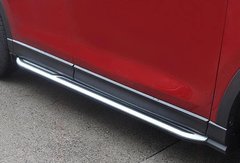 Пороги, подножки боковые Mazda CX-5 II стиль OEM (2017-...)