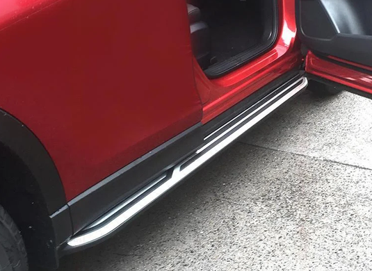 Пороги, подножки боковые Mazda CX-5 II стиль OEM (2017-...)