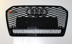 Решетка радиатора Ауди A6 C7 стиль RS6, черная глянец (2014-...)