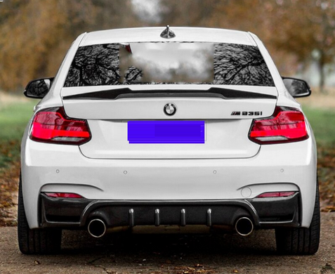 Cпойлер на BMW 2 серии F22 стиль М4 черный глянцевый ABS-пластик