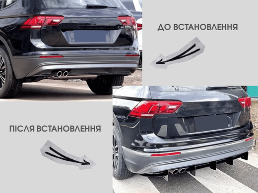 Накладка заднього бампера, дифузор Фольксваген Тігуан Standart (2021-2023 р.в.)