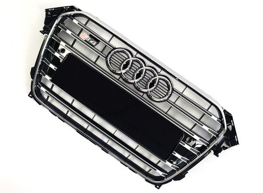Решітка радіатора Ауді A4 B8 стиль S4, хром рамка + вставки (12-15 г.в.)