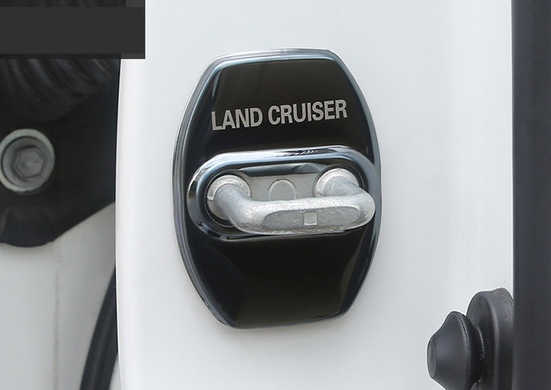 Защитные чехлы дверного замка Toyota Land Cruiser 150 черные (09-21 г.в.)