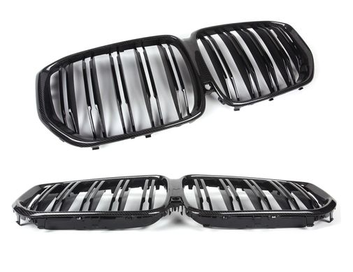 Решетка радиатора на BMW G05 стиль М черная глянцевая + рамка под карбон
