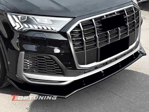 Накладка переднего бампера Audi Q7 S-line( 20-23 г.в.) черный глянец