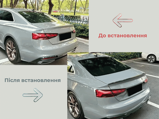 Спойлер на Audi A5 Coupe стиль S5 черный глянцевый (2016-+)