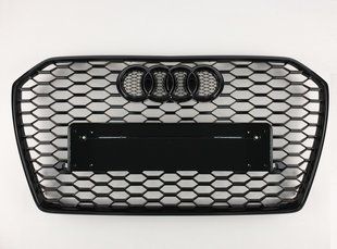 Решітка радіатора Ауді A6 C7 стиль RS6 чорний глянець (14-18 р.в.)