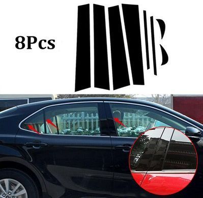 Молдинги дверных стоек Toyota Camry 70 черные