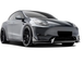 Накладка переднего бампера Tesla Model Y черный глянец вар.2 (2020-...)