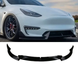 Накладка переднего бампера Tesla Model Y черный глянец вар.2 (2020-...)