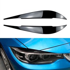Накладки на фари, вії BMW 4 F32 / F33 / F36 чорний глянець ABS-пластик