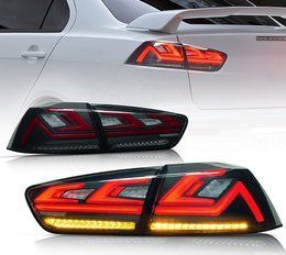 Оптика задняя, фонари Mitsubishi Lancer X дымчатые диодные