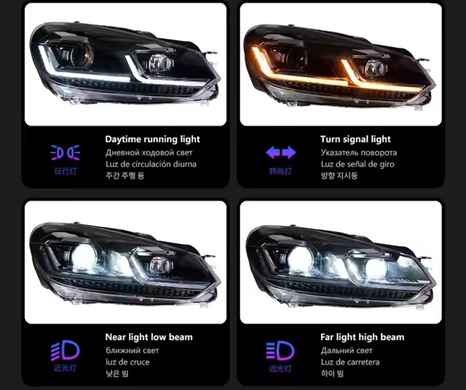 Оптика передняя, светодиодные фары на Volkswagen Golf 6