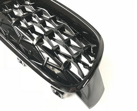 Решітка радіатора, ніздрі на БМВ F30 стиль Diamond чорна