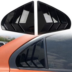 Накладки (зябра) на вікна задніх дверей Mitsubishi Lancer X чорні глянцеві