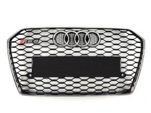 Решітка радіатора Ауді A6 C7 стиль RS7 чорний глянець + хром (14-18 р.в.)