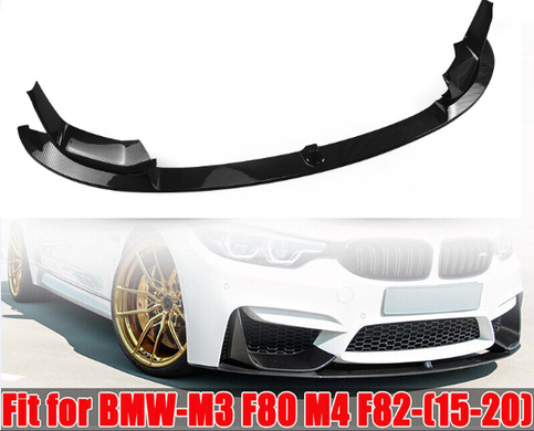 Накладка переднього бампера BMW M3 F80 / M4 F82 / M4 F83 чорний глянець (14-20 р.в.)