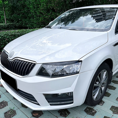 Реснички на Skoda Octavia A7 черный глянец ABS-пластик (13-17 г.в.)