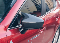Накладки на зеркала Mazda 3 Axela, под карбон (2013-2016)