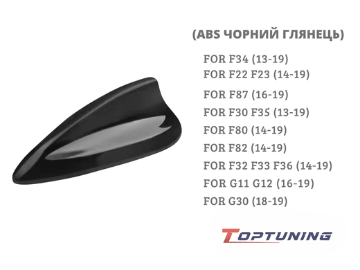 Акулий плавник на крышу BMW F22 F23 F30 F34 F35 3GT F34 G30 G20 F32 F33 F36 G11 F80 F87 черный глянец