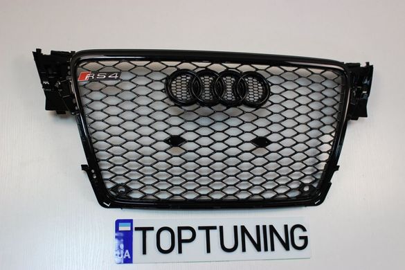 Решітка радіатора Ауді A4 B8 в RS стилі, чорні кільця (08-11 р.в.)