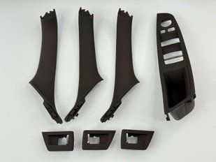 Внутрішні ручки дверей + панель склопідіймача BMW F10 / F11 коричневі-моко