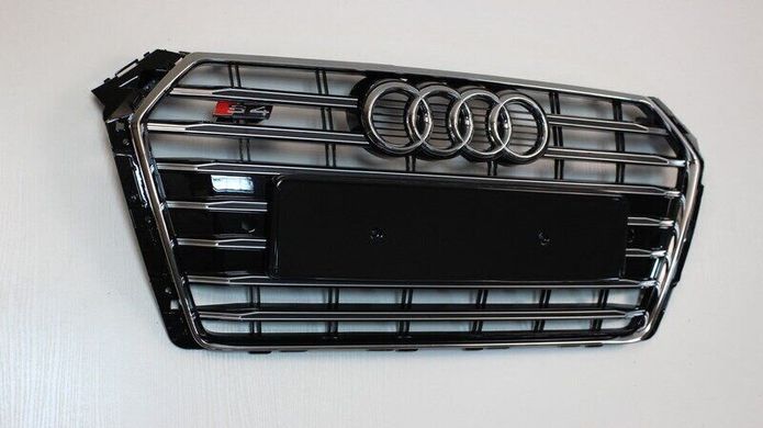 Решітка радіатора Ауді A4 B9 в S4 стилі, чорна + хром