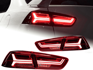 Оптика задняя, фонари MITSUBISHI LANCER X красные дымчатые диодные