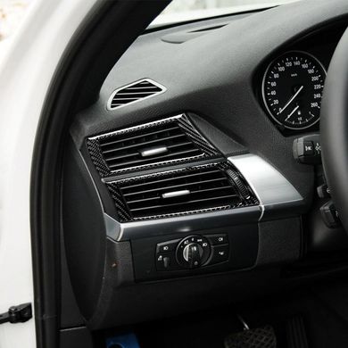 Накладки центрального и боковых кондиционеров салона BMW X5 E70 X6 E71 карбон